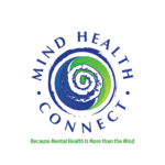 Mind Health Connect logo with spiral and green accents